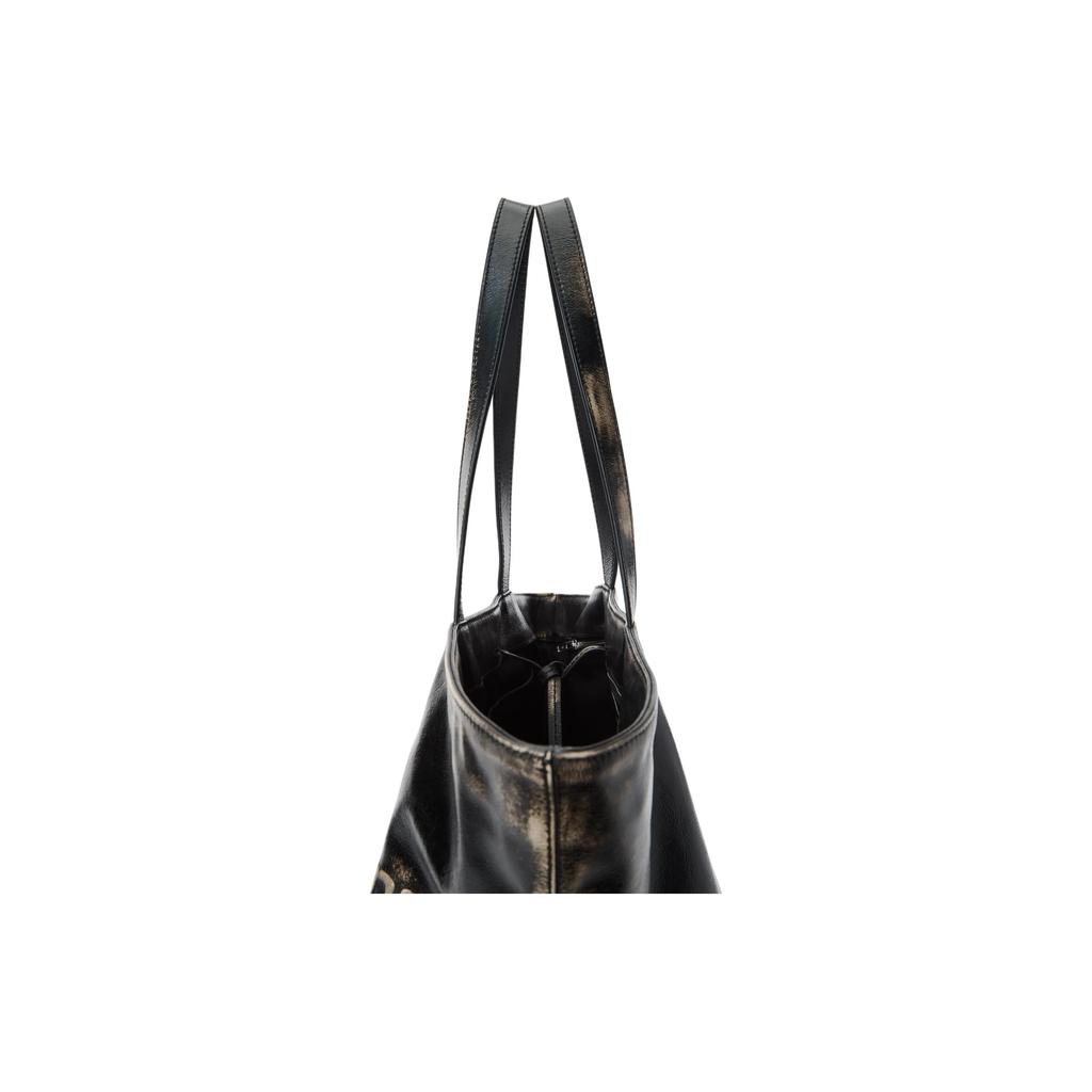 Alexander Wang Brand Logo Zipper Closure Cowhide Leather Tote Bag Shopping Tote Handbag Large Size Women's Style Vintage Color