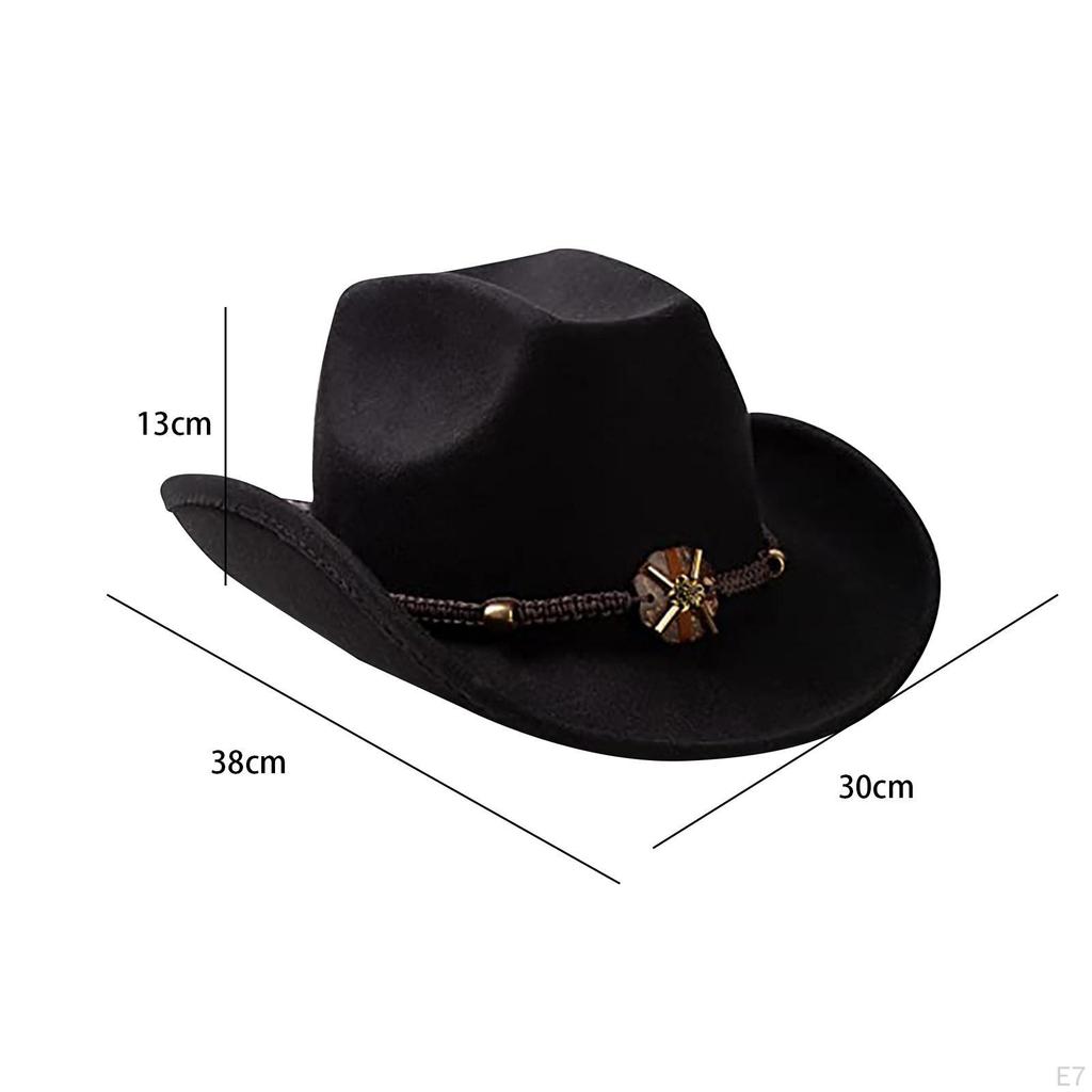 Casual Cowboy Hat Props Big Brims Sun Hats Costume Fancy Dress Cosplay for Play Women Men Travel