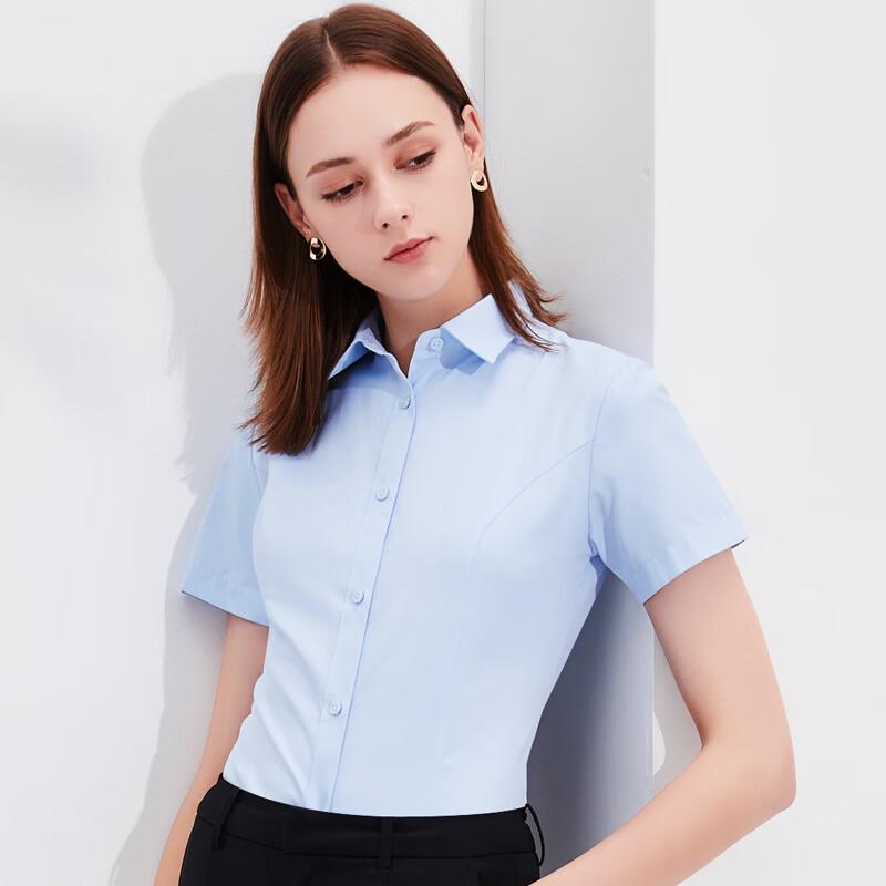 Fengxun Women s Short Sleeve 100% Cotton Professional Work Shirt 41