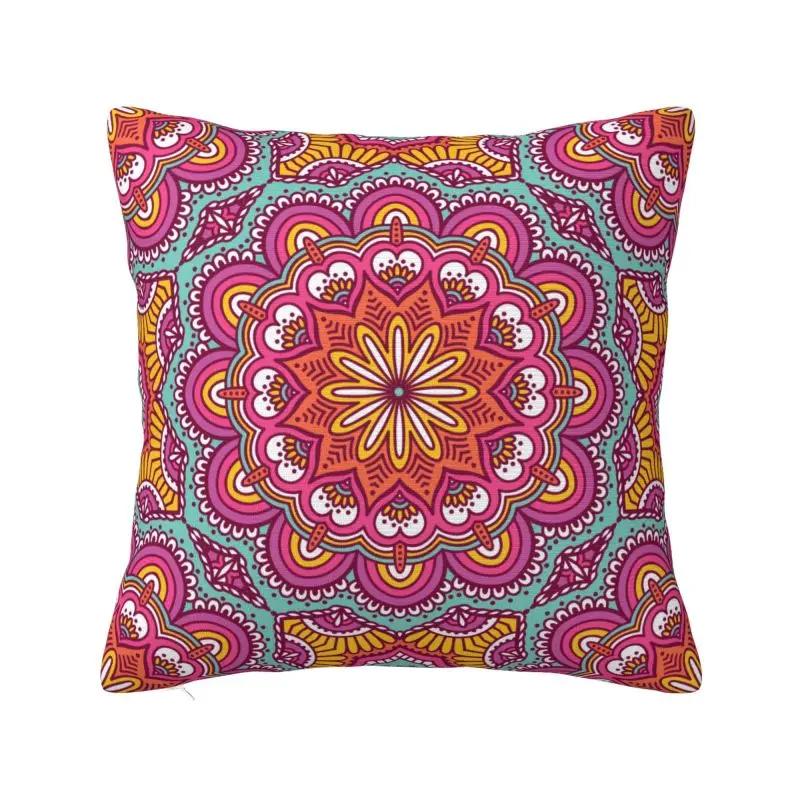 Arabic Ethnic Floral Mandalas Cushion Cover 45x45 Cm Soft Polyester Throw Pillow Case For Sofa Home Decoration Pillowcase