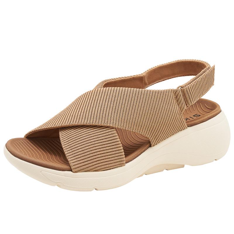 

New 2026 Women s Thick-Soled Velcro Sports Sandals - Lightweight, Non-Slip, Comfortable Casual Shoes Size 35 абрикосовый