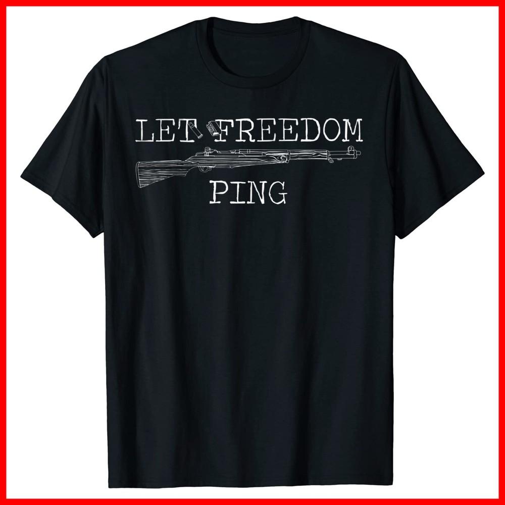 Let Freedom Ping Black Cotton T-Shirt Unisex T-Shirt XXL