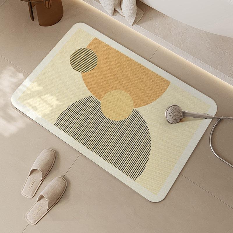 Toilet Door Bathroom Diatom Mud Quick-drying Foot Pad Bathroom Carpet Bathroom Bathroom Floor Mat Anti-slip Strong Water Absorption
