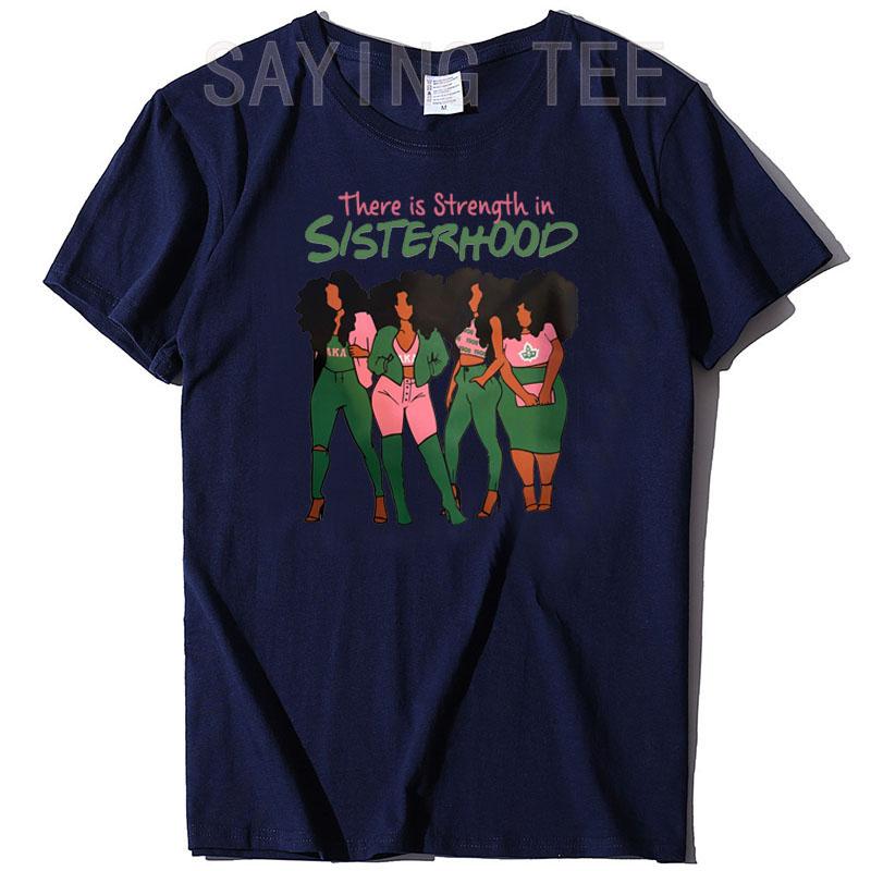 There Is Strength In Sisterhood Black History Melanin Queen T-Shirt African American Sisters Graphic Tee Top Afro Sistas Clothes