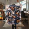 1Pc Rottweiler Dog Print Flannel Blanket, High quality Comfortable for All Seasons, Home Decor, Warmth and Comfort, Perfect for Christmas Gifts