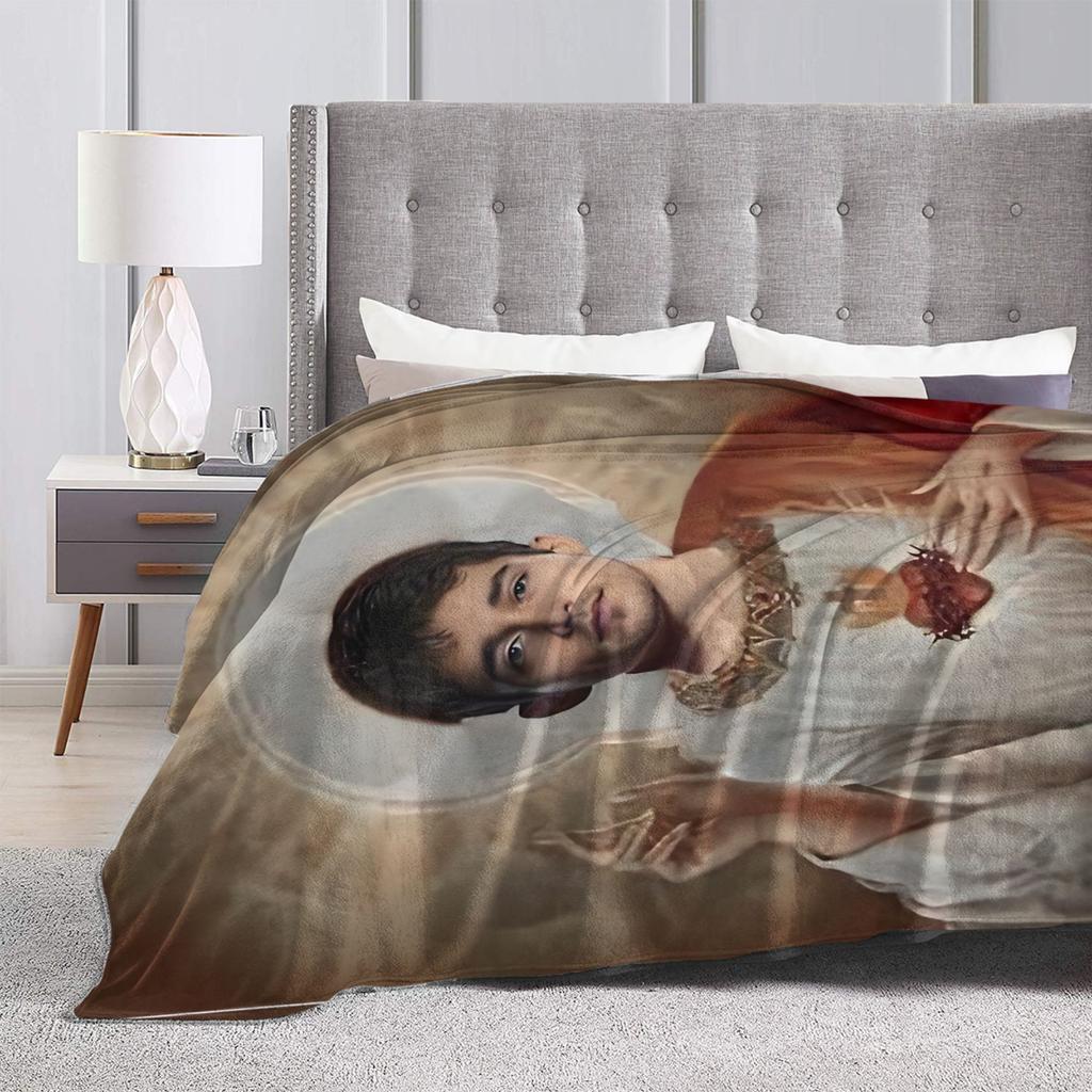Charles Leclerc Coperta Lavorata a Maglia Coperta Plaid in Flanella Viaggio in Aereo Portatile Ultra-Morbida Calda Copriletto,