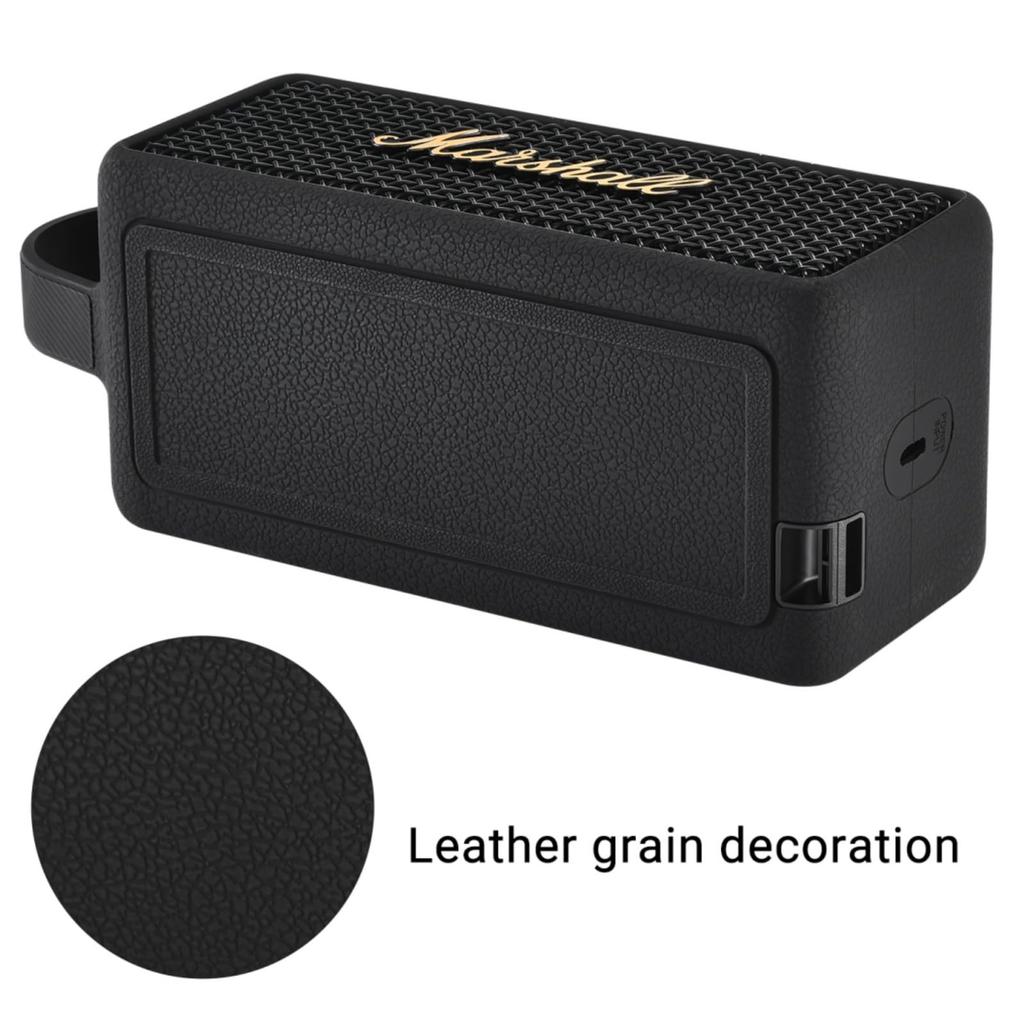 Fenmaru Marshall Emberton III Case, Shockproof Silicone Case for Marshall Emberton 3 (Black)