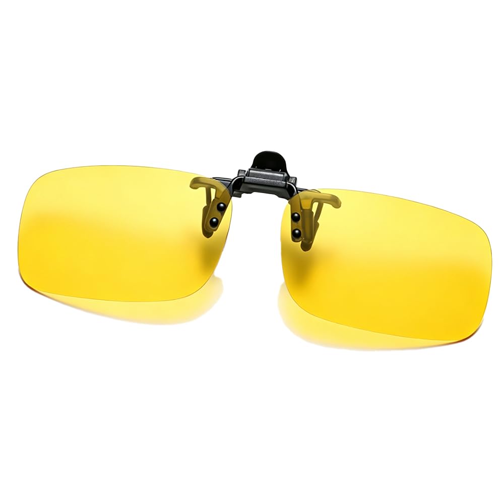 Nighttime Glasses Sunglasses Attaches Over UV for Night Driving and Yellow Lens [MMOWQEA] Clip-on, Flip-up Style, Glasses, Protection,