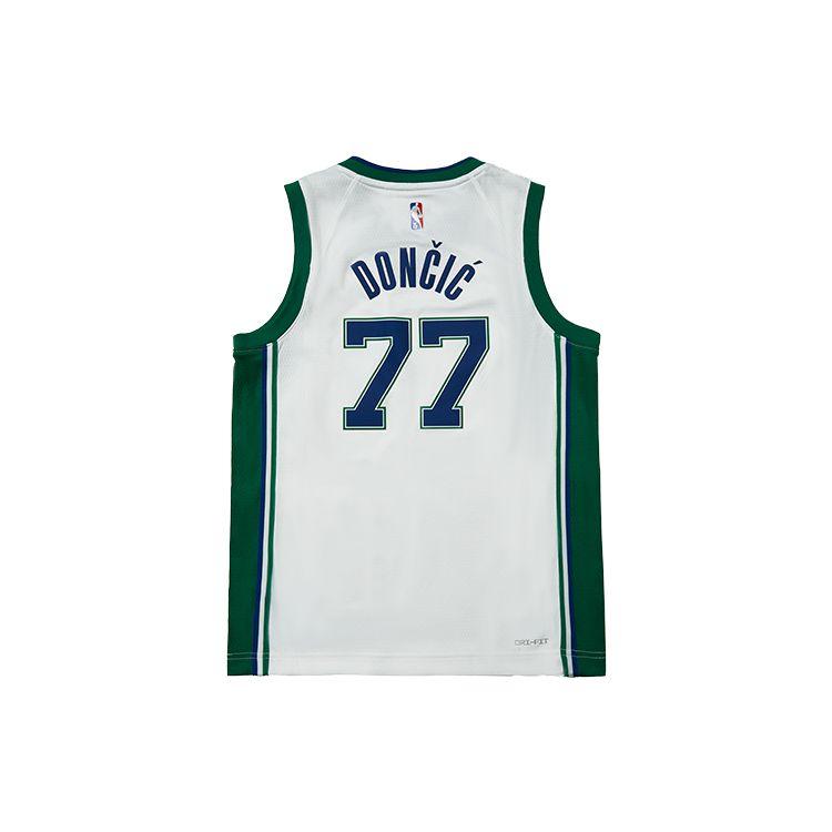 Nike Logo Letter Print Vintage Fashion Kids Basketball Casual Sports Suit City Edition NBA Dallas Mavericks Doncic 77 Kids Suit White 3Z2B7BU3P-MAVDL
