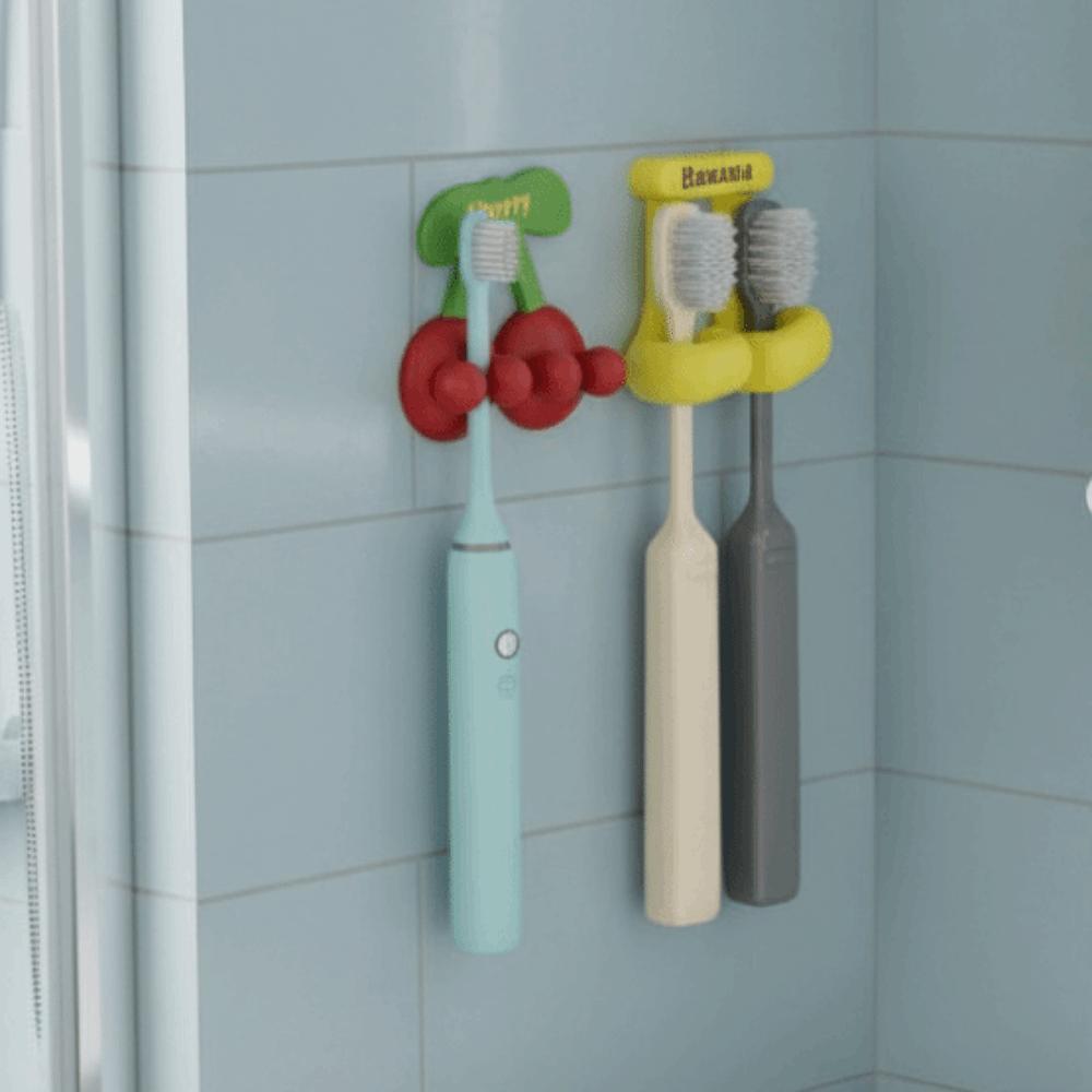 Self Adhesive Silicone Toothbrush Holder Space Saving Plug Storage Rack Razor Holder  For Bathroom