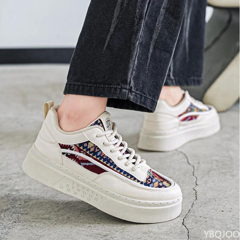 Fashion Trendy New Men's Shoes Thick Soled Design Cloth Shoe Casual Comfortable Anti Slip Shoes Male Breathable Sneakers Zapatos Homme