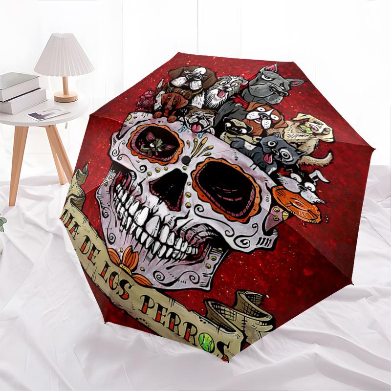 

1pc Day of the Dogs Durable Cartoon Folding Cartoon Umbrella, Portable 3-Fold Compact Umbrella for Men and Women, Suitable for Travel or Daily Use.D02