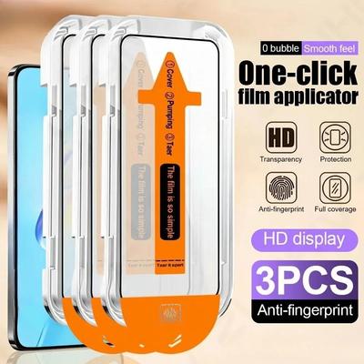 3 Pièces Protection d'Écran HD Claire Anti-Poussière pour Apple iPhone iPhone 17 16 15 14 13 12 11 Pro Max X XR XS XS Max Installation Facile Verre Trempé