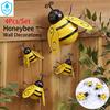 Metal Bee Wall Art Indoor And Outdoor 3d Sculpture For Garden And Bedroom Decorations