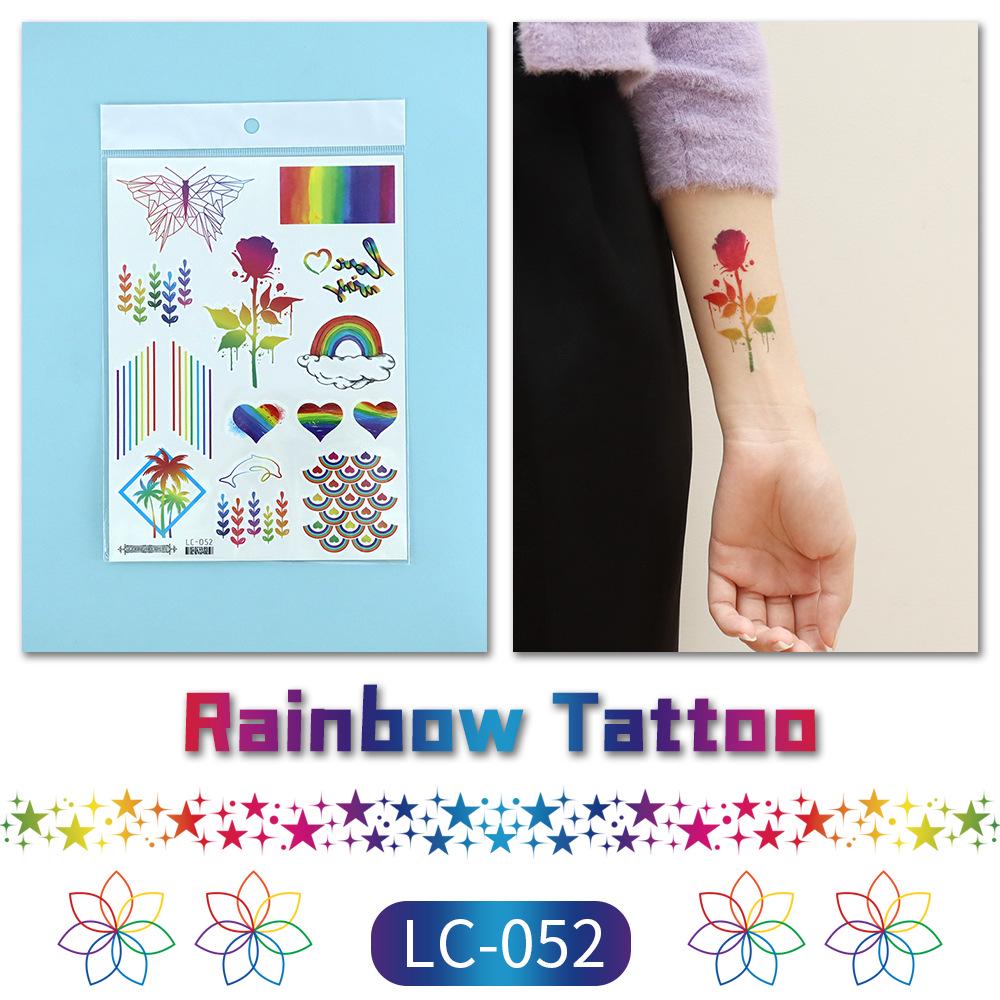 Proud Day Waterproof Rainbow Sports & Camouflage Tattoo Stickers for Arm and Face