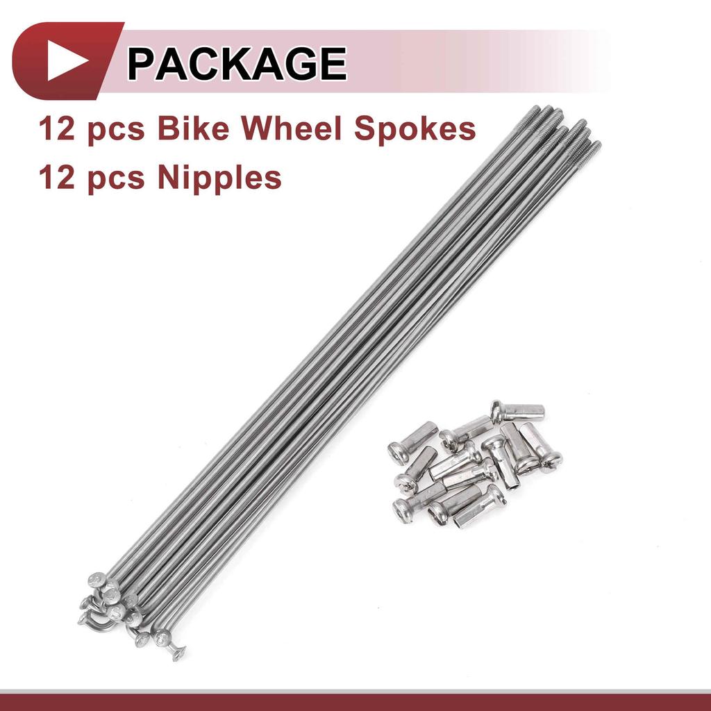 A ABSOPRO 12 Sets 14G Bicycle Spokes 160mm Bicycle Wheel