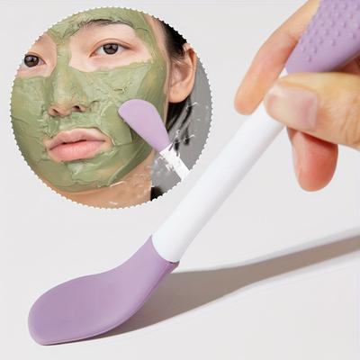1 pacote de conjunto de pincéis de máscara de ponta dupla para misturar e aplicar máscaras de lama, adequado para limpeza facial