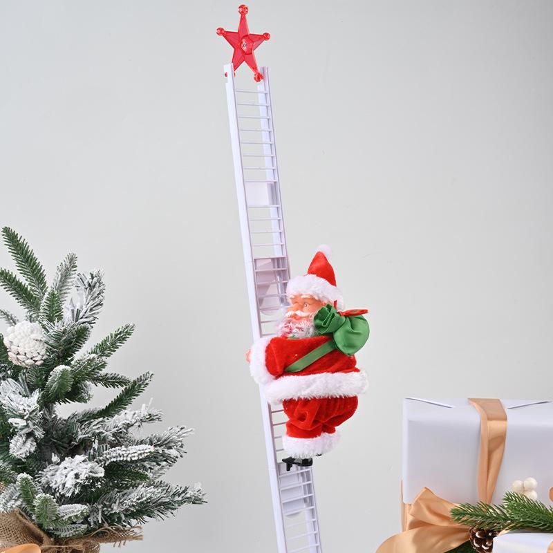 Electric Climbing Ladder Santa Claus Toy for Kids' Christmas Decoration