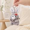 Cute Cherry Bunny Plush Keychain, Small Rabbit Stuffed Animal Pendant for Bag Backpack Purse, Kawaii Cartoon Key Ring Charm, Gift for Girls Women