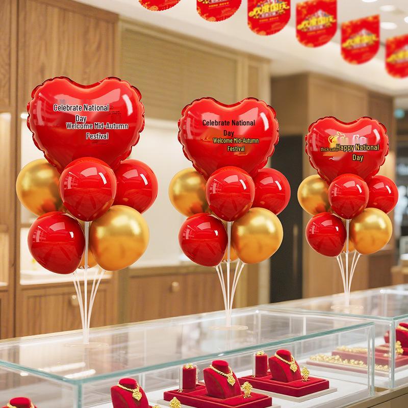 National Day & Mid-Autumn Festival Balloon Table Decoration for Jewelry Store