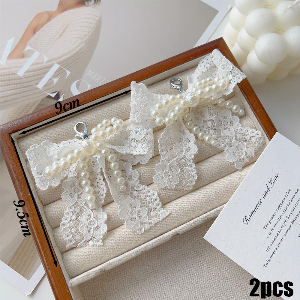 

Lace Pearl Bow Shoe Shoelaces Charms for Sneakers Decorative Shoe Flower Buckle Decorative Shoe Fashion Charm Accessories