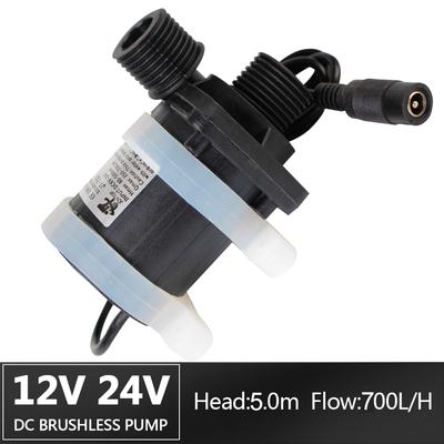 Bürstenlose Solarmotor Wasserpumpe Leise 4 Punkte Gewinde DC 12V 24V Warmwasserbereiter Dusche Fußbodenheizung Druckerhöhungspumpe IP68 Geräuscharm US-Stecker