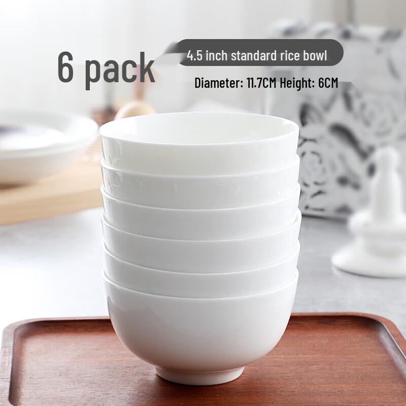 Zhi Shi Pure White Bone China Ceramic Bowls