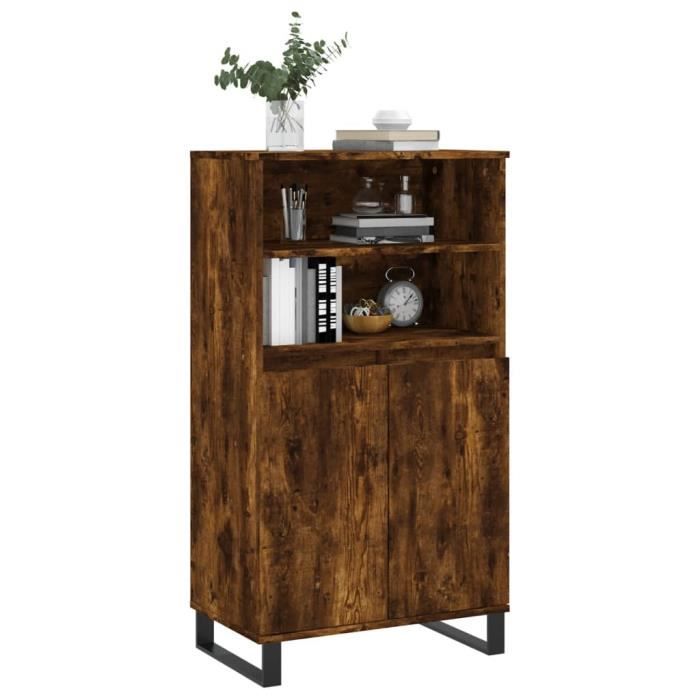 VidaXL Buffet haut Chêne fumé 60x36x110 cm Bois d'ingénierie 831497