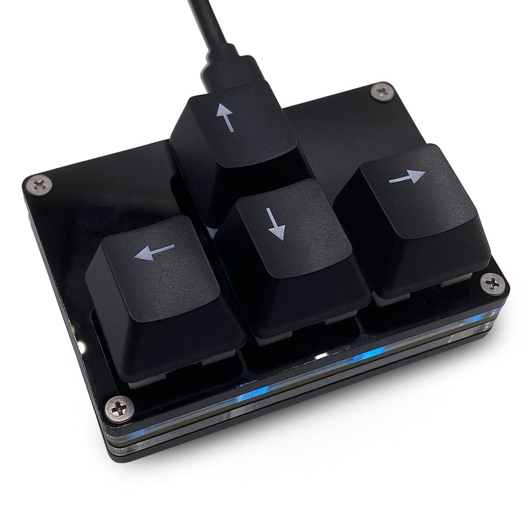 BTXETUEL Mini 4-Key Keypad with WASD and Arrow Keys, Keycaps, One-Handed Mechanical Gaming Keypad, Programmable USB-C, Customizable Keyboard for Work
