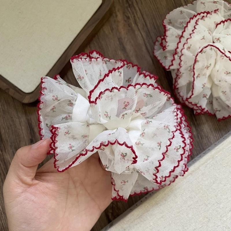 Aesthetic Hair Scrunchies Women Elastic Lace Hair Ties Wedding Party Headwear