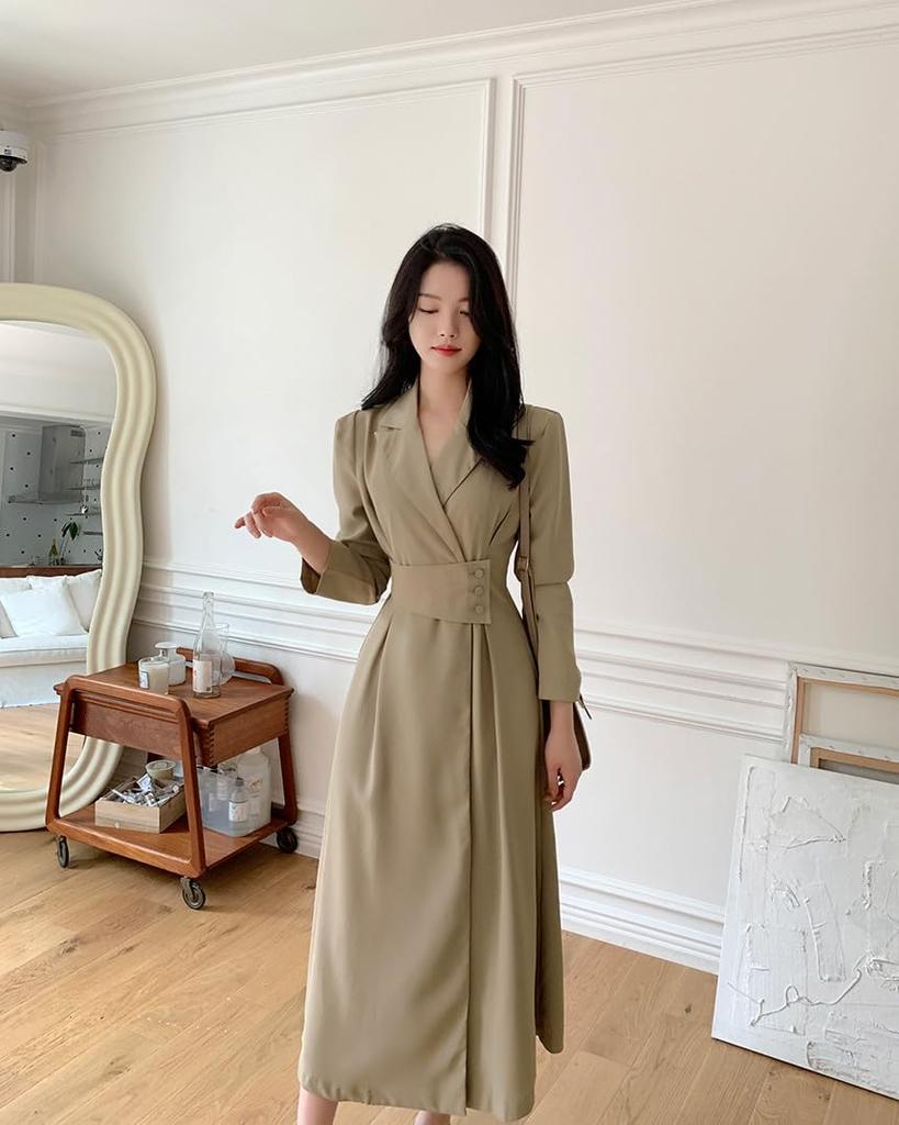 JINJUDUO Beautiful Long Formal Suit Commuter Office Lady Business Flare Dress Women's Dress, Spring, Summer, Autumn, Dress, Dress, Dress, Dress,