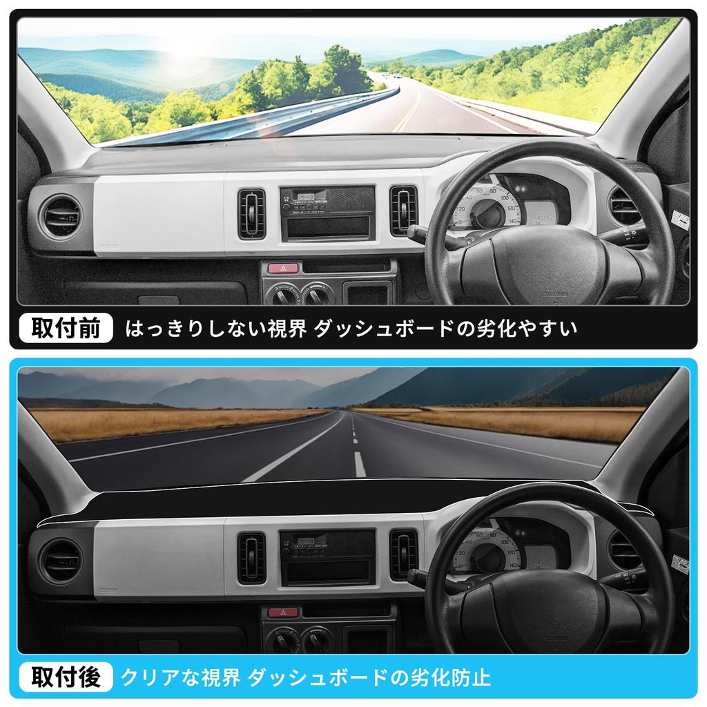 ZUNDUO Dashboard for Suzuki New Alto 2021 Protective Interior Sun UV Flannel Interior Custom 1 Piece Set Mat/Cover HA37S/HA97S (December - Present) -