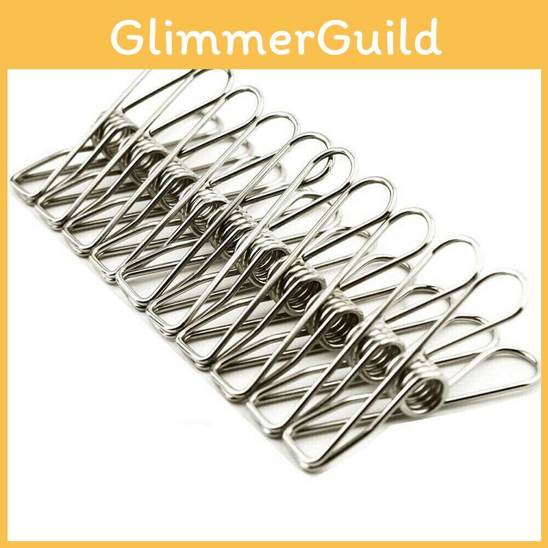 Kompakte und stilvolle 20x Wäscheklammern aus Edelstahl für den Mehrzweck-Haushalts- und Bürogebrauch