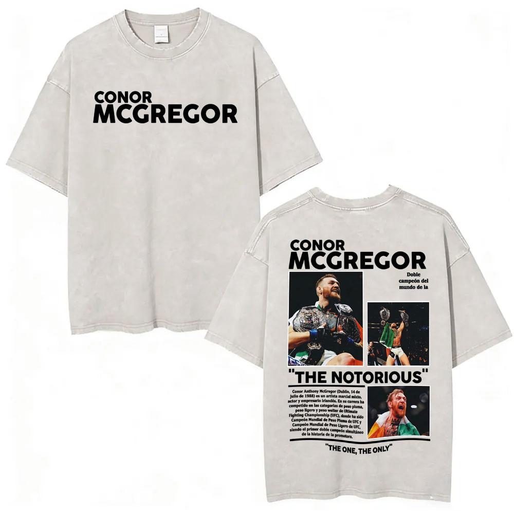 Benber vintage style Conor Mcgregor The Notorious Gewassen Vintage T-shirts Mannen Vrouwen Mode Geweld Esthetische T-shirts Zomer Tops Oversized T-shirt M