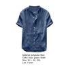 Kurzarm Strandhemd Stehkragen Herren Einfarbig Slim Fit Freizeit Hemd Streetwear