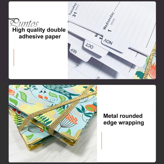 Planer 2025–2026, Juli 2025 – Juni 2026, 12 Monate, Tages-, Wochen- und Monatsplaner, Notizbuch mit Blumendruck und Spiralbindung für Zuhause, Büro und Schule