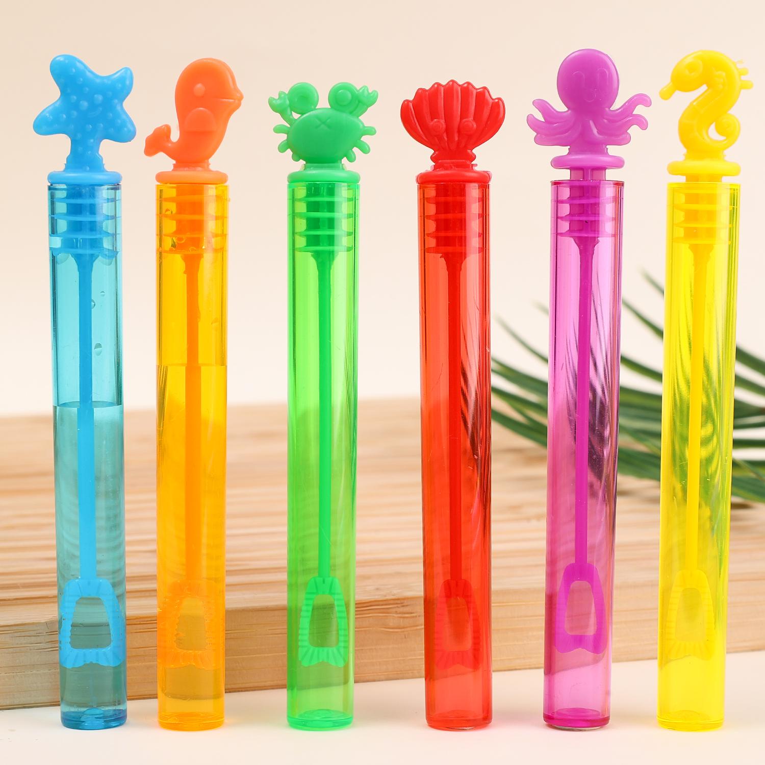

12/60Pcs Mini Bubble Sticks for Parent Child Game Outdoor Wedding Toys Marine Animal Patterns Party Colorful Sea Bubble Wands 36PCS