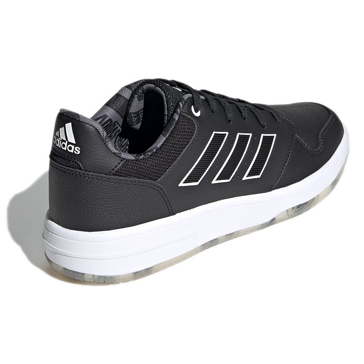 Adidas Neo Gametalker Round Toe Lace-Up Synthetic Leather Non-Slip Wear-Resistant Low-Top Basketball Shoes Men Sneakers Black White FY8585