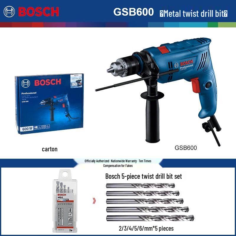 BOSCH GSB 600 Corded Impact Drill/Driver CN plug (adapter included)