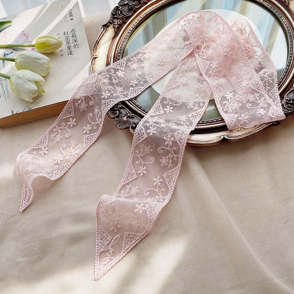 Elegant Lace Scarf Floral Neckerchief Summer Headband for Women