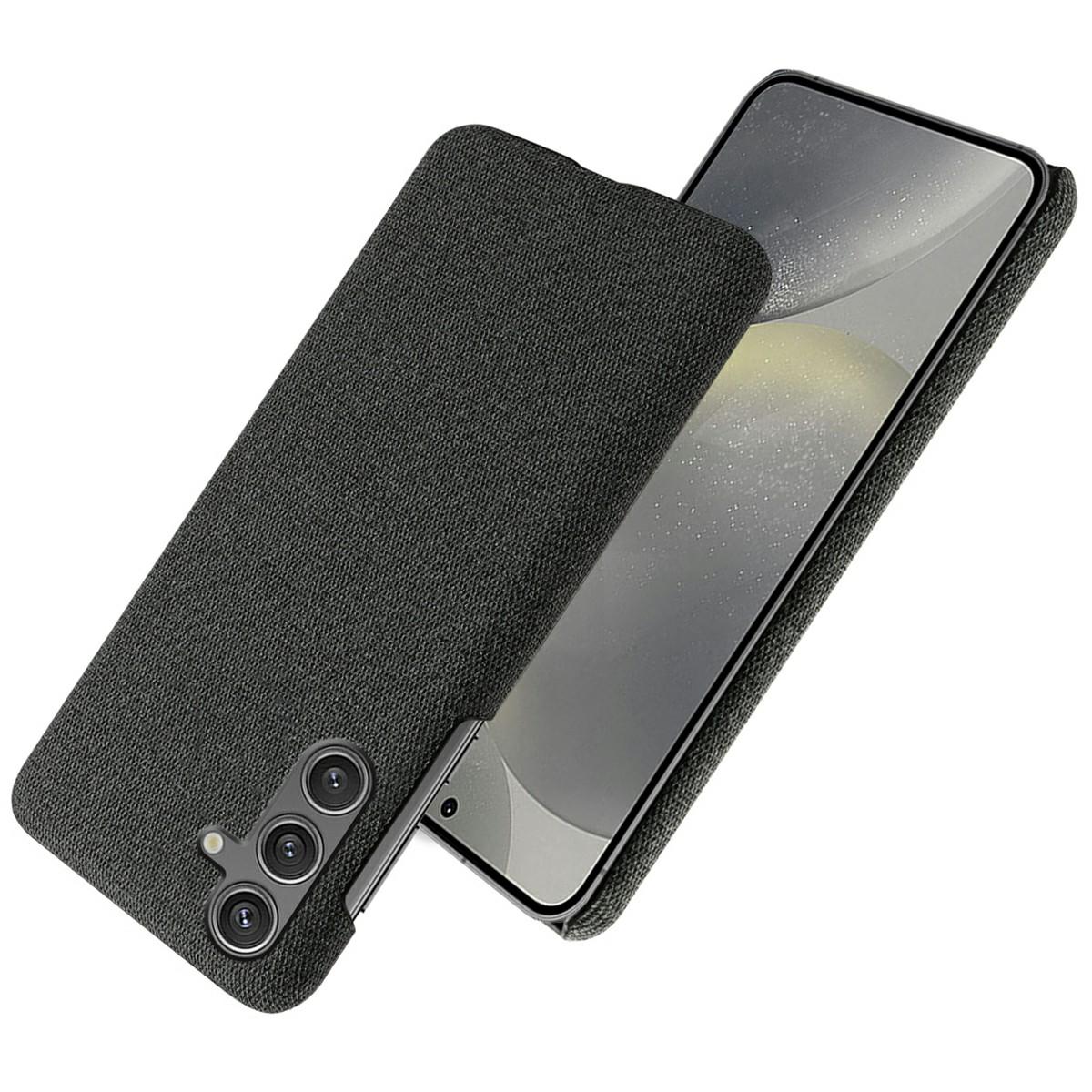 

For Samsung Galaxy S25 Case Cloth Texture Anti-Scratch Protective PC Phone Cover Grey