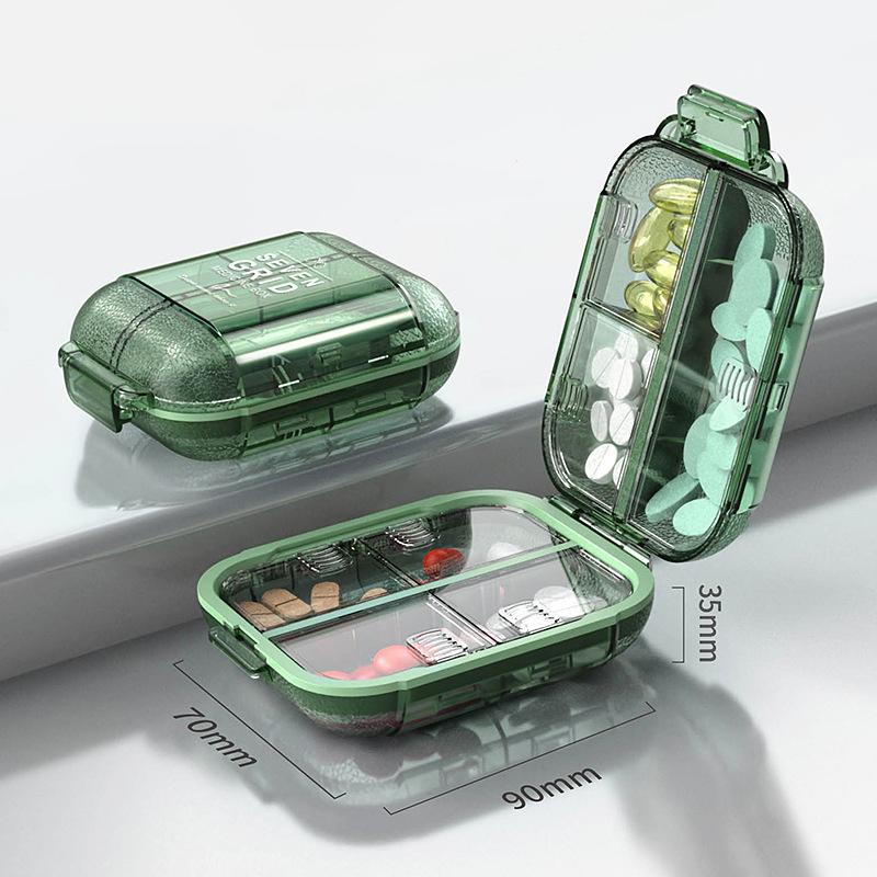 

Portable Small Medicine Box Moisture-Proof Sealed Flip-Top Design Waterproof Design Vitamin And Medicine Storage Box