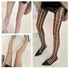 Elegant Fishnet Pantyhose High Elasticity Hollowed Textured Lace Tights for Ladies Aesthetic Patterned Mesh Stockings