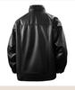 Men's Fleece-Lined Leather Winter Jacket, Thickened, Trendy Stand Collar - Ideal for Business, Casual, or Motorcycle Wear
