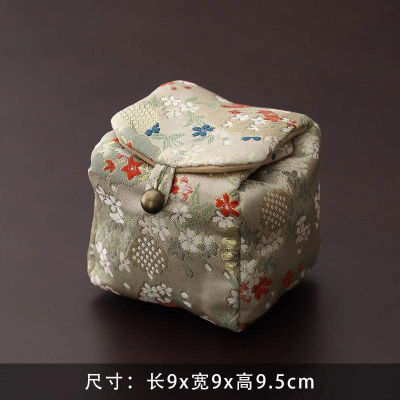 Handmade Retro Tea Cup Bag, Master Cup, Single Cup Bag, Storage Bag, Small Cloth Bag, Handbag, Thickened Cloth Bag, Storage Bag