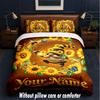 Gnome Theme Custom Text Or Name 3Pcs Bedding Set,1 Flat Sheet & 2 Pillowcases Personalized Home Bedding