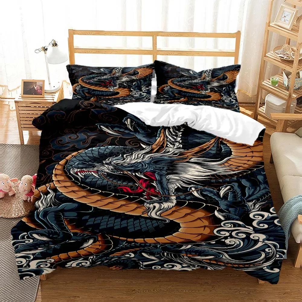 

3D Dragon Tier Printed Queen Bedding Set D King Size Bedding Set Soft And Comfortable Bedding Set Luxury 70x133cm