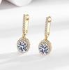 925 Sterling Silver Fashion Light Luxury Luxury Egg-shaped Zircon Ear Buckle Birthday Party Anniversary Gift Daily Wear
