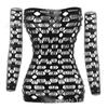 Sex Clothes New Jacquard Short Skirt One-piece Mesh with Sleeves Off-the-shoulder Long Sleeves Elastane