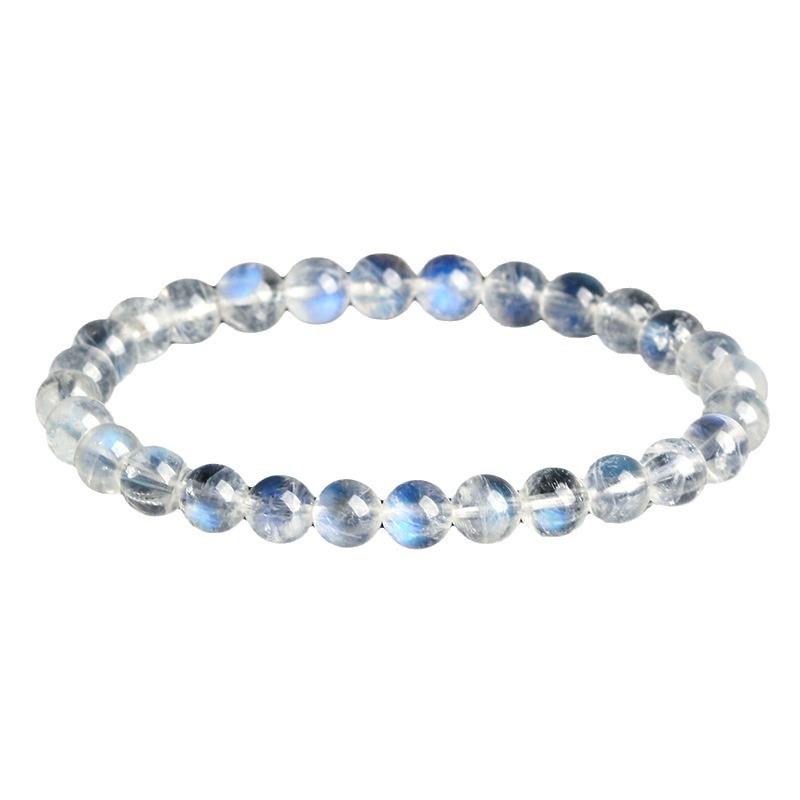 High-Quality Natural Blue Moonstone Cat's Eye Bracelet - Midnight Elf Ice Crystal Gemstone